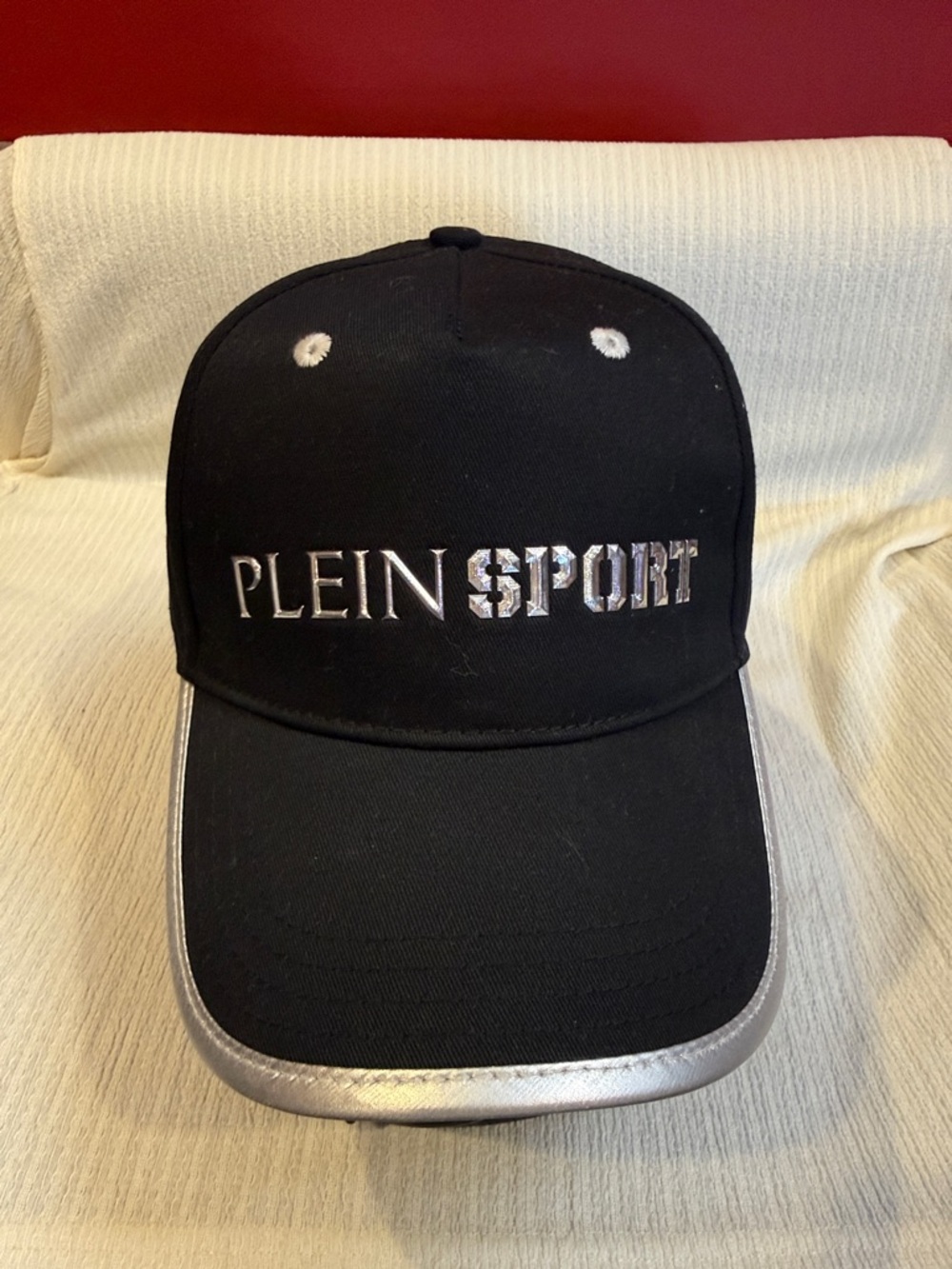 Plein Sport Black Cap with Metallic Silver Logo